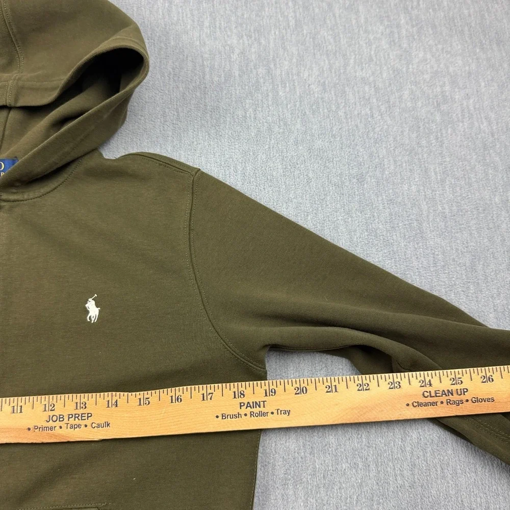 Polo Ralph Lauren Hoodie Kids Medium 10-12‎ Olive Green Full Zip Sweatshirt Pony